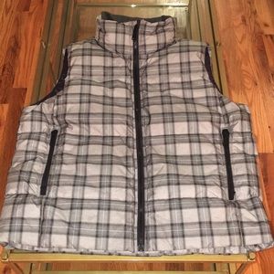 GAP Grey Plaid Puffer Down Vest